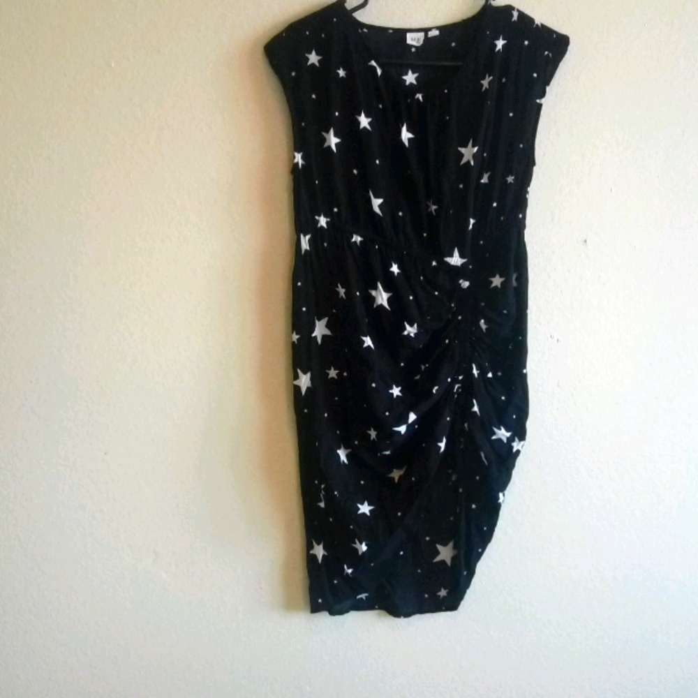 GAP Black starry scrunch dress